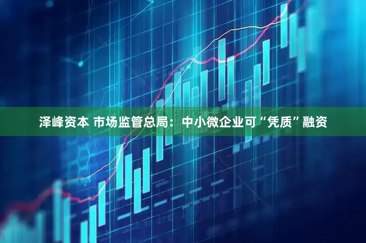 泽峰资本 市场监管总局：中小微企业可“凭质”融资